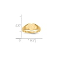 thumbnail image 5 of 14K Yellow Gold Ring Band Signet 6.5x8.0mm Closed Back Heart, Size 5, 5 of 5