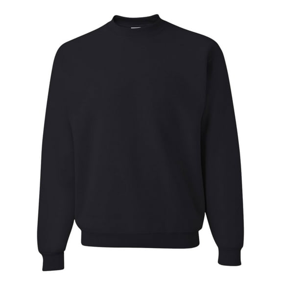 JERZEES Unisex NuBlend Crewneck Sweatshirt 50/50 Cotton/Polyester Pullover Fleece Sweater, Casual Plain Sweatshirt Classic Fit (Black 1PCS, L)