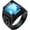 Black Blue, variant on Men's Stainless Steel Vintage Cubic Zirconia Multicolor Stone Signet Ring
