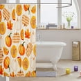 thumbnail image 3 of Manfei Vintage Fall Pumpkin Shower Curtain 72Wx84L,Vintage Maple Leaf Print Bathroom Shower Curtain, 3 of 5