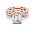 thumbnail image 5 of Zuwelria Total 2.40 Carat Brilliant Emerald Cut Moissanite Diamond Ring set for Anniversary | 18K Rose Gold Plated 925 Sterling Silver | Beautiful Promise Ring for Women | Size 9, 5 of 9