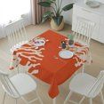 thumbnail image 6 of Coral Orange Table Cloth Waterproof Tablecloths, Coastal White Ocean Marine Nautical Beach Tablecloth Dining Table Cover for Kitchen Party Tabletop Outdoor, Square Tablecloth 60x60 Inch, 6 of 9