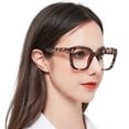 thumbnail image 6 of MARE AZZURO Large Square Reading Glasses Women Oversized Readers (Leopard), 6 of 8