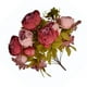 thumbnail image 3 of Ramo de flores de peonía artificial Oficina en casa Decoración floral falsa Ramo de flores de seda para banquete de boda, rojo oscuro Eigraketly HA7181-05B, 3 of 5