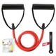 thumbnail image 1 of RitFit Banda de ejercicio de resistencia única con asas cómodas, ideal para fisioterapia, entrenamiento de fuerza, tonificación muscular, anclaje de puerta y guía de inicio incluidos (rojo (45-50 libr, 1 of 9