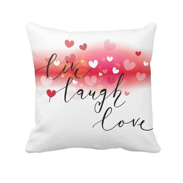 4th Emotion Live Laugh Love Heart Throw Pillow Case Cushion Cover Cotton Polyester 18 X 18 Inch Walmart Com Walmart Com