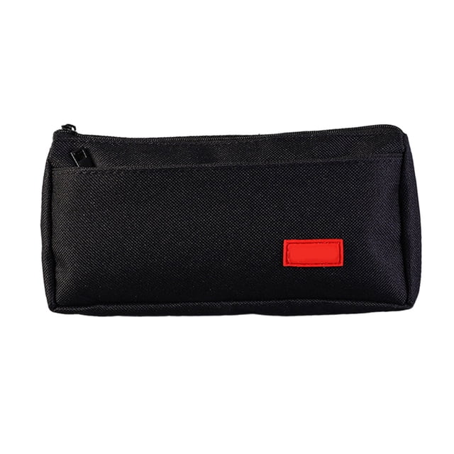 FloreceBien Estuche pequeño para lápices, estuche para lápices para estudiantes, monedero, neceser, sencillo y moderno, color negro