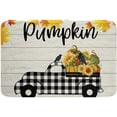 thumbnail image 3 of Autumn Pumpkin Bathroom Mat,Fall Sunflowers Maple Leaves Non Slip Bath Rug Soft Fluffy Fleece Microfiber,Farmhouse Board Vintage Truck Entryway Door Mat for Floor Tub Machine Washable,18"x30", 3 of 4