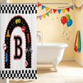 thumbnail image 3 of Erosebridal Alphabet Letter Shower Curtain 72Wx78L, Race Car Bath Curtain, Black B, 3 of 5