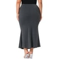 thumbnail image 4 of DARING DIVA Women's Plus Mermaid High Waist Knit Bodycon Long Skirts 2X Gray, 4 of 6