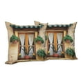 thumbnail image 6 of Ambesonne Rustic Throw Pillow Cover 2 Pack, Old Window and Flowers, 18", Beige Green, 6 of 6