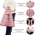 thumbnail image 5 of 5 Pack Foldable Shopping Bag,Red Christmas Pattern Reusable Grocery Bags with Pockets,Large Reusable Tote Bags with Handles Waterproof & Lightweight, 5 of 6