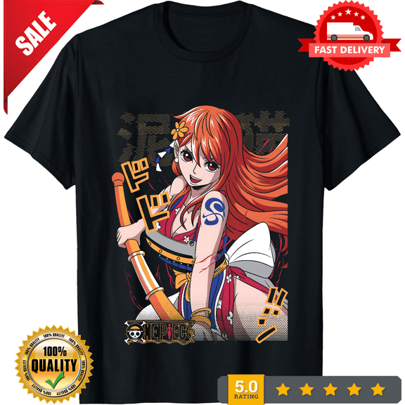 Reprint Rare Anime-Inspired Nami, Unisex Tee, Perfect for Cosplay, Gifts, and Fans, ULTRA LIMITED-TH75446