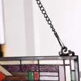 thumbnail image 5 of Bieye W10029 25 inches Mission Tiffany Style Stained Glass Window Panel with Hanging Chain, 5 of 6