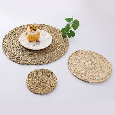 

Meidiya Hand Woven Place Mat Insulated Round Insulated Straw Desk Mat Coaster