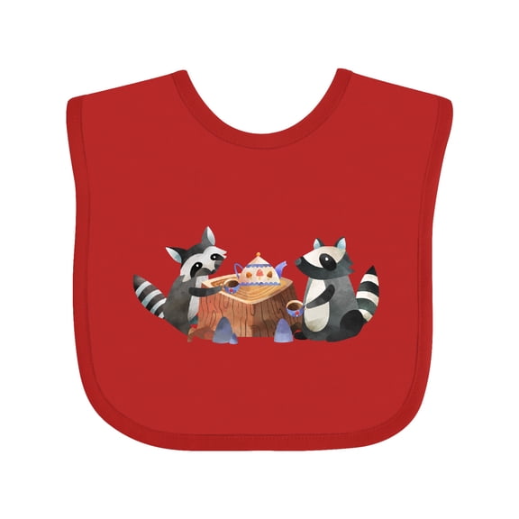Inktastic Raccoon Tea Party Boys or Girls Baby Bib
