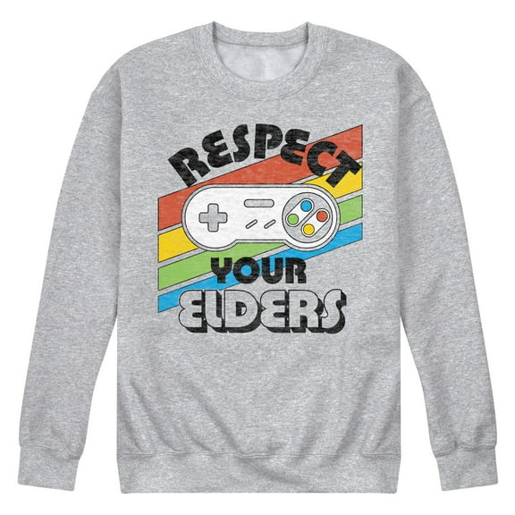 Instant Message - Respect Your Elders  - Men's Crew Neck Fleece Pullover