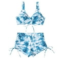 thumbnail image 4 of EWASWON Women's Tie-Dye Adjustable Bikini Set – High-Waisted and Butt-Lifting,Blue,Size M, 4 of 6