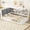 White, variant on MODERNLUXE Wood Twin Size Platform Bed with Drawers and Shelves, Storage Daybed with Upholstery Headboard, Gray