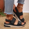 thumbnail image 5 of Rokment Womens Sparkly Rhinestones Ortho Walking Sandals with Arch Support Comfortable Fashion Casual Leather Memory Foam Platform Wedge Slingback Dressy Non Slip Work Summer Shoes Black Size 6, 5 of 8