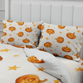 thumbnail image 4 of TeasBank Halloween Pumpkin Full Duvet Cover Set White Pumpkin Stars Comforter Cover for Youth Adult Halloween Theme Bedroom Decor 3Pcs 1 Quilt Cover with 2 Pillow Cases(No Comforter), 4 of 4
