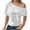 White, variant on cocolona Womens Sequin Off Shoulder Tops Summer Short Sleeve Sparkly T-shirts Fashion Casual Loose Blouses