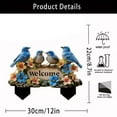 thumbnail image 3 of Todaioua Blue Bird Welcome Sign Figurines and Bird on Stone with Flowers Decorative Figurine, 2D Acrylic Floor Decoration for Gifts for Bird Lovers Indoor/Outdoor Garden Bird Statue,12x8.7 Inch, 3 of 7