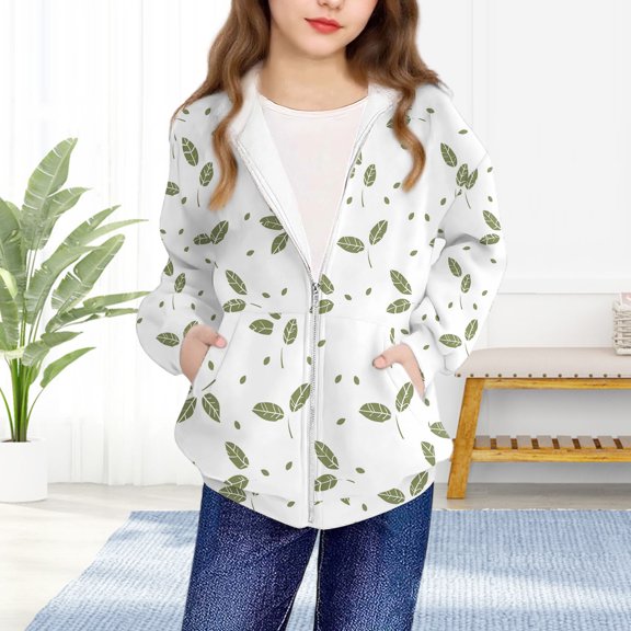 YUNAFFT Boys & Girls Printed Hooded Sweatshirt Casual Sporty Long Sleeve Zip Jacket Urban Street Style