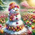 thumbnail image 2 of Kit Punto Cruz Con Muñeco Nieve Hilo Algodón Ecológico Bordado 11CT 45x45cm, 2 of 8