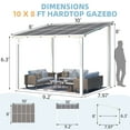 thumbnail image 5 of AECOJOY 8' x 10' Hardtop Gazebo Outdoor Aluminum Pergola ​For Garden, Patio, Backyard-​White, 5 of 8