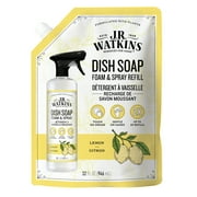 J.R. Watkins Foaming Hand Soap, Lemon Refill, Citrus Scent, 28 fl oz