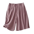 thumbnail image 2 of Spring Savings!GaThRRgYP Womens Pants Clearance,Women's Solid Color Casual High Waisted Oversized Short Pants, 2 of 8
