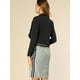 thumbnail image 5 of Chaqueta estilo cárdigan con frente abierto elegante para mujer, chaqueta recortada de oficina de trabajo Negro XS, 5 of 6