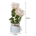 thumbnail image 5 of Artificial Potted Flower Fake Flowers in Pot Silk Rose Bouquet Decoration with Ceramics Vase Fake Plants Floral Arrangement for Table Centerpieces Home Office Wedding Decor, 5 of 8