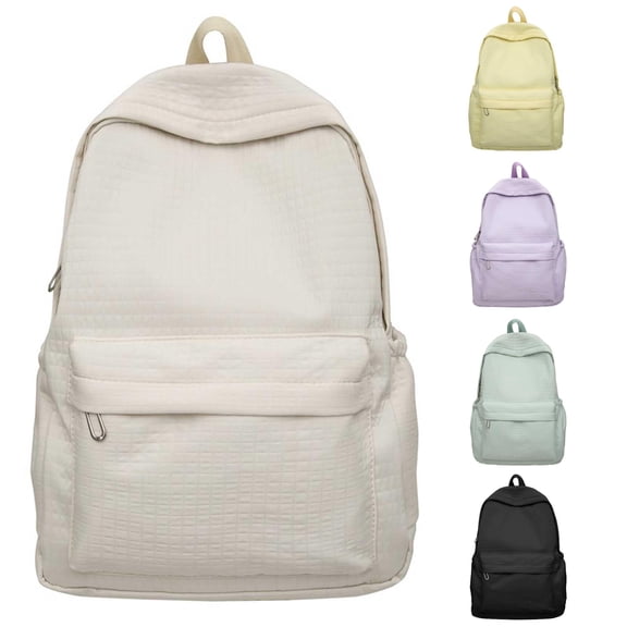 CUZIBR Solid Color Lightweight Backpack For Women Men Casual School Daypack With Front Pocket Travel Work Rucksack Minimalist Back To School Bookbag For College