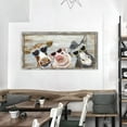 thumbnail image 5 of HFDF Animals Wooden Wall Art: Farmhouse Artwork Print Modern Farm Funny Pig Cow Donkey Wall Art with Sunglasses Diamond Floral Crown Country Picture for Nursery Kitchen Living Room 16x12inch Framed, 5 of 6