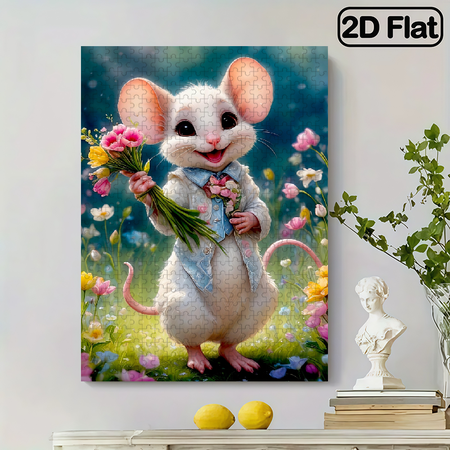 500 pieces of vertical paper jigsaw puzzle - an elegant mouse, with dimensions of 15*20.5 inches.