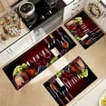 thumbnail image 3 of YIMEIS Red wine feast Flannel Kitchen Floor Mats 3Pcs, Non-Slip Machine Washable Runner Rugs for Kitchen & Doorway, 3 of 10