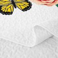 thumbnail image 5 of Manfei Rainbow Flower Quilt King, Rustic Groovy Butterfly King Coverlet Set, White Orange, 3-Piece, 1 Bedspread and 2 Pillowcases, 5 of 7