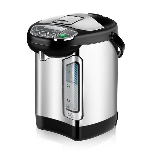 NutriChef Electric Water Boiler and Warmer - 4L/4.2Qt Stainless Steel Electric Hot Water Dispenser w/Rotating Base, Auto Shut Off, Safety Lock, Instant Heating for Coff