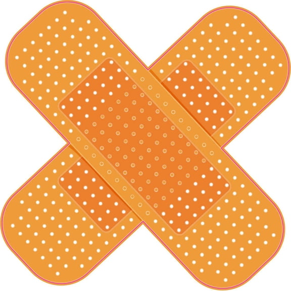 4in x 4in Crossed Bandages Vinyl Sticker