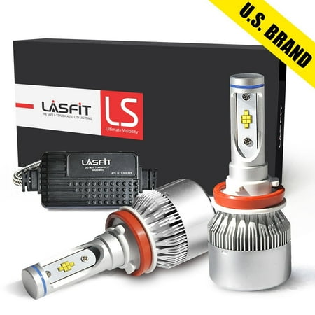 Yr Warranty (LASFIT LS Series H11 H8 H9 H16 LED Headlight Bulbs-LUMILEDS LUXEON Z ES Chips-90W 10000LM 6000K-Hi/Lo Beam/Fog Light-2 Yr)