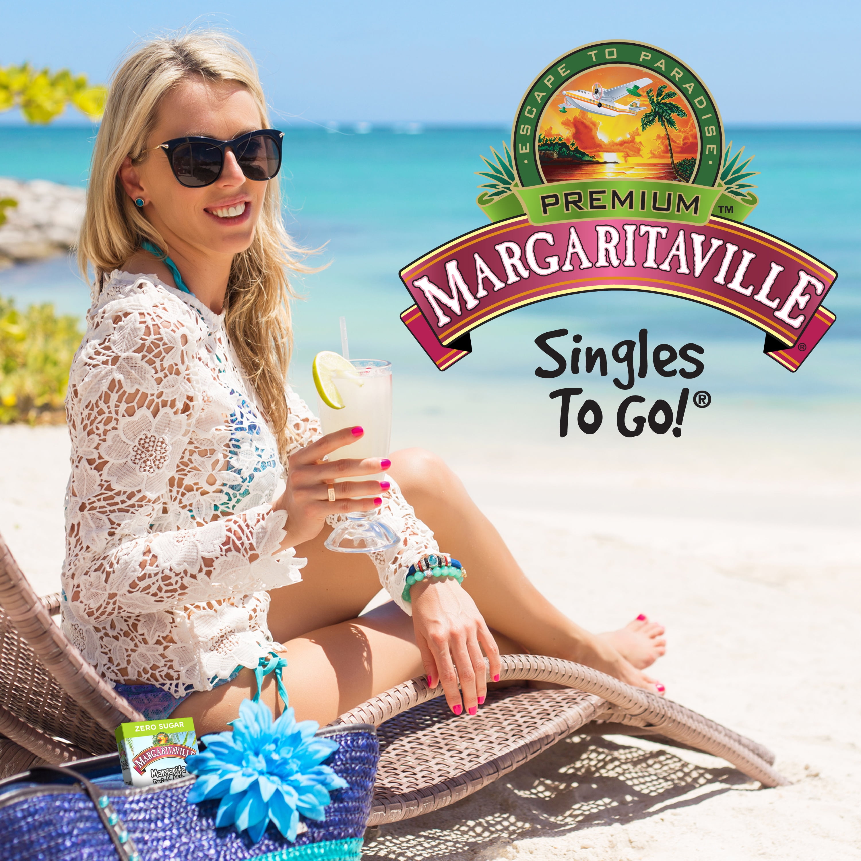 Margaritaville Sugar-Free Non-alcoholic Powdered Drink Mix Singles To Go Variety Pack, 30 Count Packets