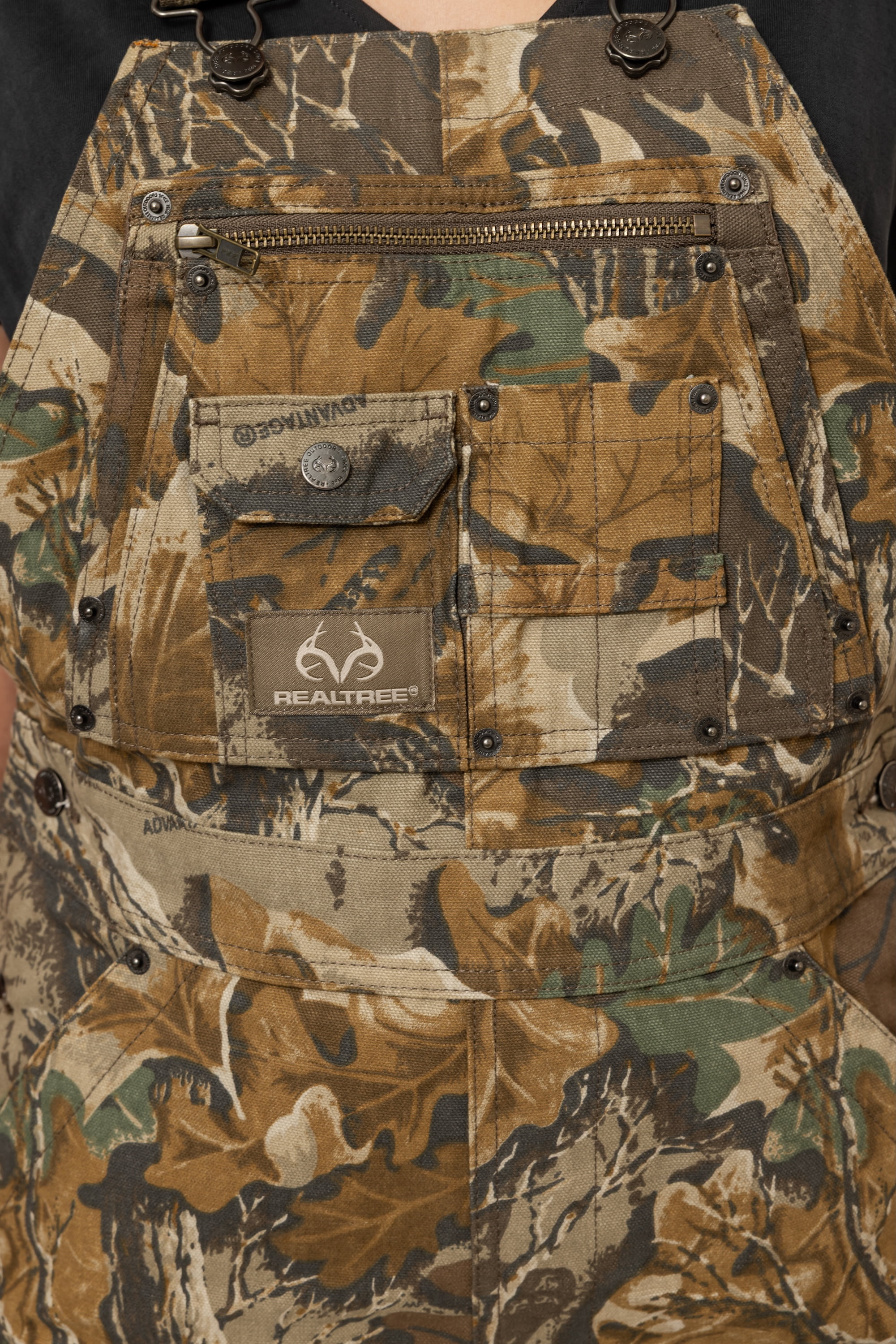 Realtree Women's Camo Hunting Cotton Bib Overalls, All-season Uninsulated Camouflage Bib Overalls for Outdoor Activities