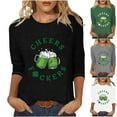 thumbnail image 5 of YanHoo Women 3/4 Sleeve Tunic Tops 3/4 Sleeve T Shirts for Women St Patricks Day Tops Crewneck 3/4 Sleeve Sweatshirts for Teen Kids Summer Sales St Patricks Day 3/4 Length Sleeve Tops, 5 of 5