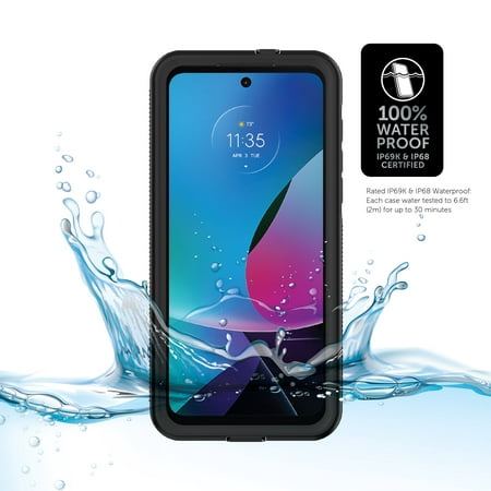 Body Glove Tidal Waterproof Phone Case for moto g PLAY (2023) - Black/Clear