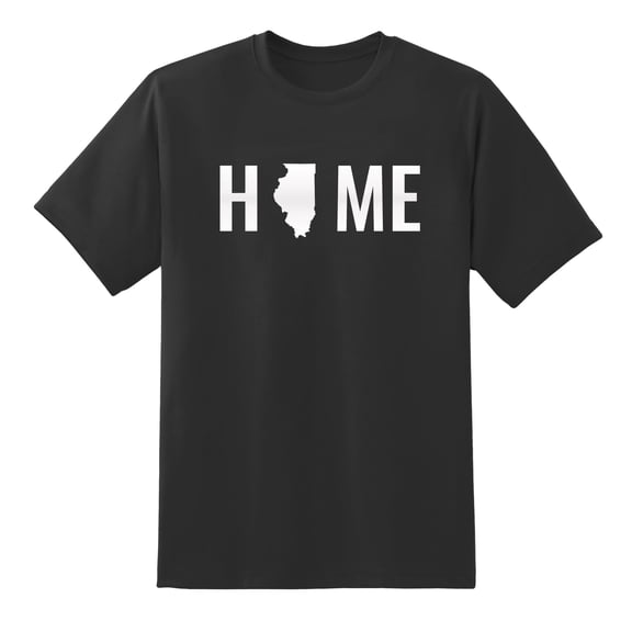Home State Illinois Design Mens Graphic T Shirts Black