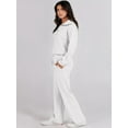 thumbnail image 3 of Women's two-piece suits fashionable airport wide-leg pants home suit, 3 of 9