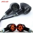 thumbnail image 2 of Ladcaser 2pcs Motorcycle Retro Style 2 Colors LED Turn Signal lights Indicators Lamp Universal Application, 2 of 8