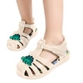 thumbnail image 2 of FSYBOA Girls Jelly Sandals, Holiday Closed Toe Waterproof Adjustable Strap Girls Beach Shoes White Size 2(Big Kids), 2 of 6